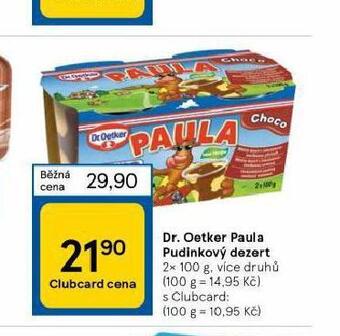 Tesco Dr. oetker paula pudinkový dezert nabídka