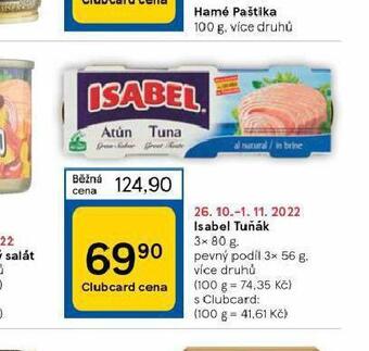 Tesco Isabel tuňák nabídka