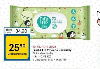 Tesco Fred & flo dětské vlhčené ubrousky nabídka