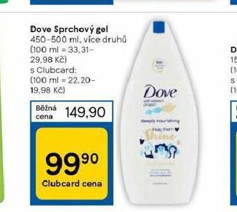 Tesco Dove sprchový gel nabídka