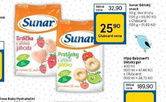 Tesco Sunar dětský snack nabídka