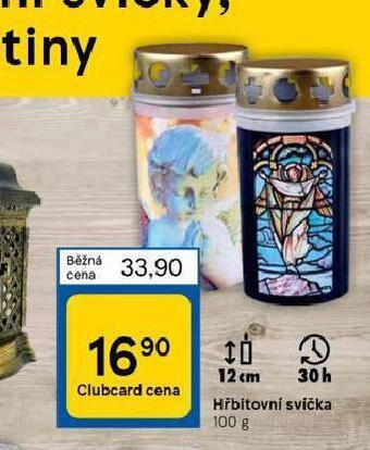 Tesco Hřbitovní svíčka nabídka