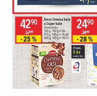 Globus Emco ovesná kaše a super kaše nabídka