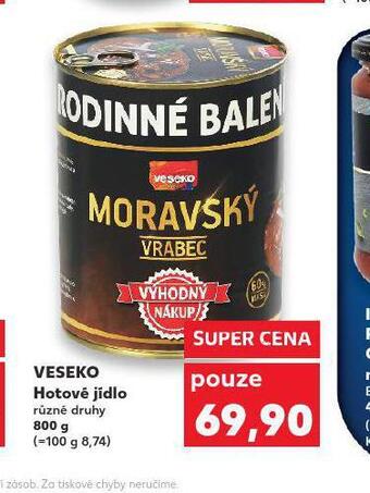 Kaufland Veseko hotové jídlo nabídka