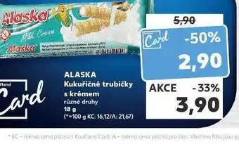Kaufland Alaska kukuřičné trubičky nabídka