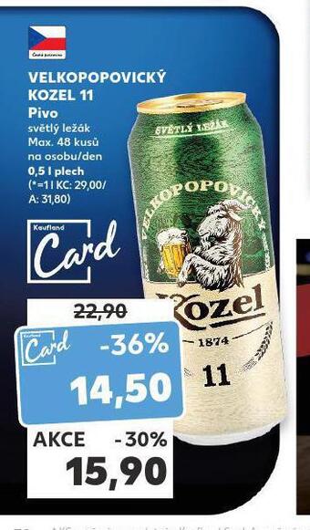 Kaufland Pivo velkopopovický kozel nabídka