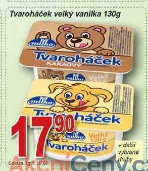 Hruška Milko tvaroháček velký vanilka 130g nabídka