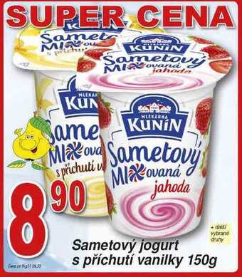 Hruška Kunín sametový jogurt s příchutí vanilky 150g nabídka
