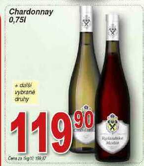 Hruška Vinařství pánů z lipé chardonnay 0,75l nabídka