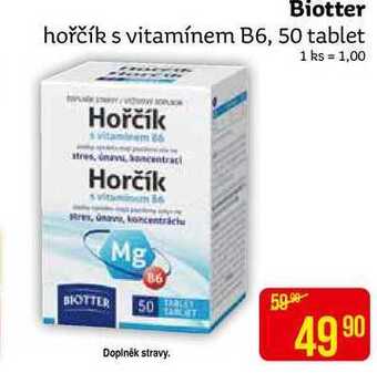 Teta Biotter hořčík s vitamínem b6, 50 tablet nabídka