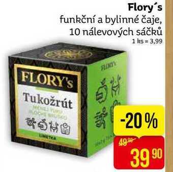Teta Flory's funkční a bylinné čaje, 10 nálevových sáčků nabídka