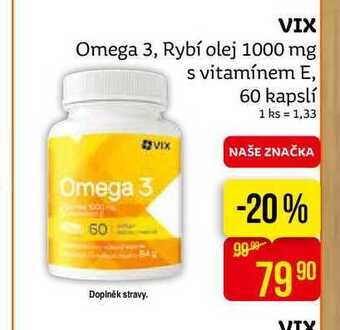 Teta Vix omega 3, rybí olej 1000 mg s vitamínem e, 60 kapslí nabídka