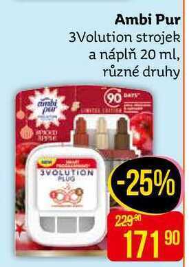 Teta Ambi pur 3volution strojek a náplň 20 ml, různé druhy nabídka
