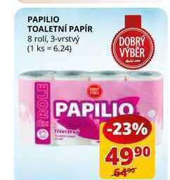 Flop Papilio toaletní papír 8 roli, 3-vrstvý nabídka