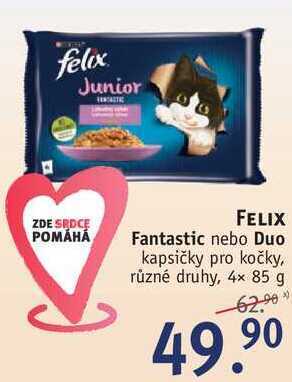 Rossmann Felix fantastic nebo duo kapsičky pro kočky, 4x 85 g nabídka