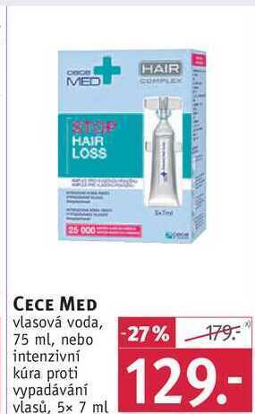Rossmann Cece med vlasová voda, 75 ml, nebo intenzivní kúra proti vypadávání vlasů, 5x 7 ml nabídka
