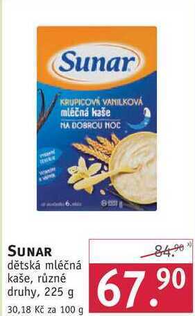 Rossmann Sunar dětská mléčná kaše, 225 g nabídka
