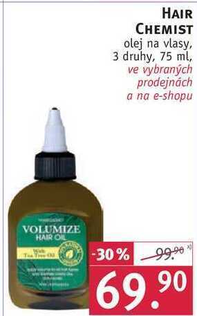 Rossmann Hair chemist olej na vlasy, 75 ml nabídka