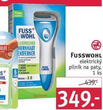 Rossmann Fusswohl elektrický pilník na paty, 1 ks nabídka