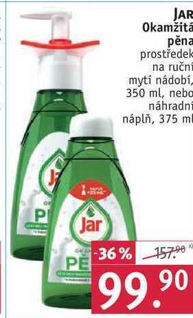 Rossmann Jar okamžitá pěna prostředek na ruční mytí nádobí, 350 ml, nebo náhradní náplň, 375 ml nabídka
