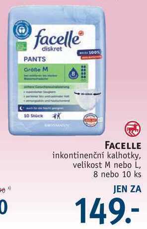 Rossmann Facelle inkontinenční kalhotky, 8 nebo 10 ks nabídka