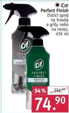 Cif perfect finish čisticí sprej na trouby a grily nebo na nerez, 435 ml