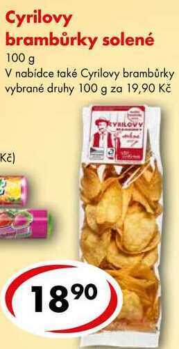 Cyrilovy brambůrky solené, 100 g