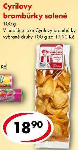 CBA Cyrilovy brambůrky solené, 100 g nabídka