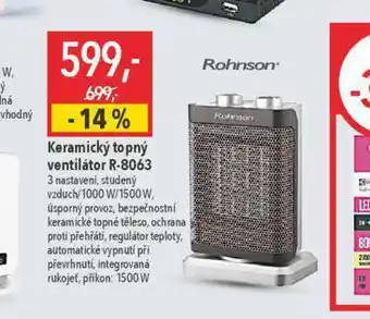 Globus Keramický topný ventilátor nabídka