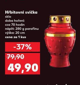 Kaufland Hřbitovní svíčka sklo nabídka