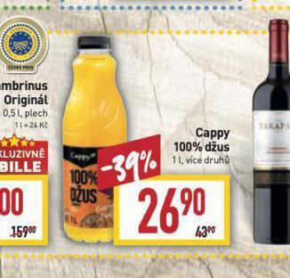 Billa Cappy 100% džus nabídka