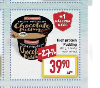 Billa High protein pudding nabídka