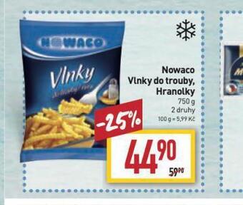 Billa Nowaco vlnky do trouby, hranolky nabídka
