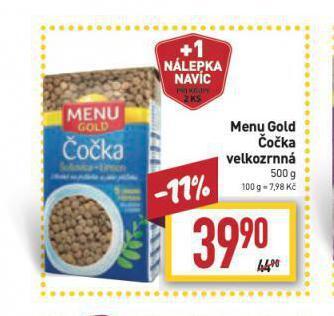 Billa Menu gold čočka velkozrnná nabídka