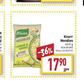 Billa Knorr noodles nabídka