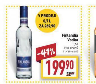 Billa Finlandia vodka nabídka