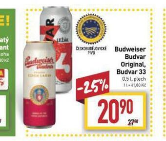 Billa Pivo budweiser budvar original nabídka