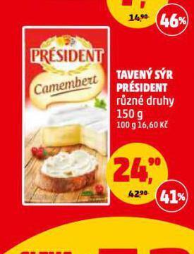 Penny Market Tavený sýr président nabídka