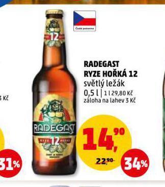 Penny Market Pivo radegast ryze hořká 12 nabídka