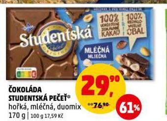 Penny Market Čokoláda studentská pečeť nabídka
