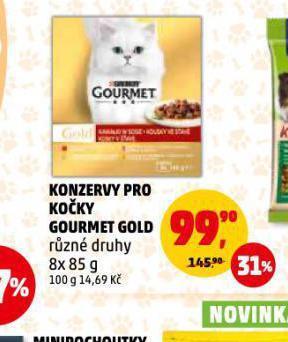 Penny Market Gourmet gold konzervy pro kočky nabídka