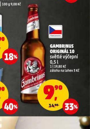 Penny Market Pivo gambrinus originál nabídka