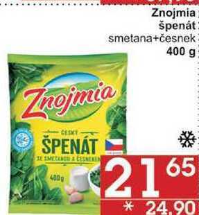 Znojmia špenát smetana+česnek, 400 g
