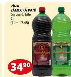 Flop Vína zámecká paní červené, bílé 2l nabídka