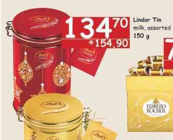 Jip Lindor tin milk, assorted, 150 g nabídka