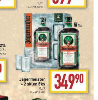 Billa Jägermeister + 2 skleničky nabídka
