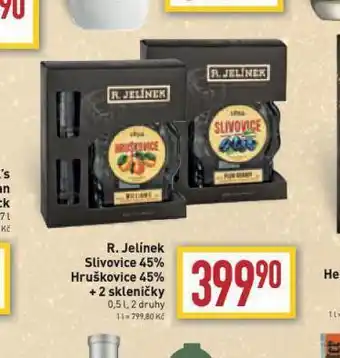 Billa R. jelínek slivovice, hruškovice + 2 skleničky nabídka