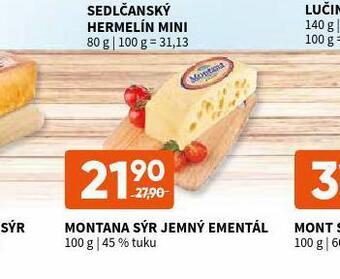 Terno Montana sýr jemný ementál nabídka