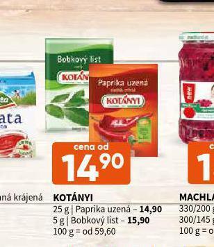 Terno Kotányi bobkový list nabídka