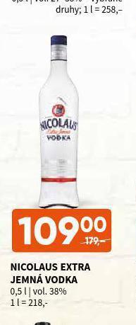 Terno Nicolaus extra jemná vodka nabídka